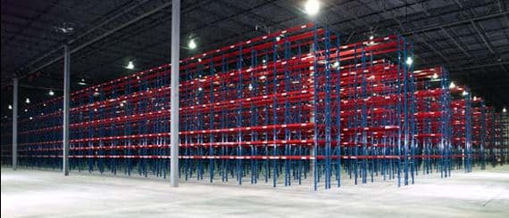 warehouse with roll-form rack
