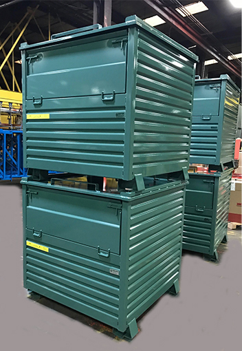 Corrugated stacking containers with lids